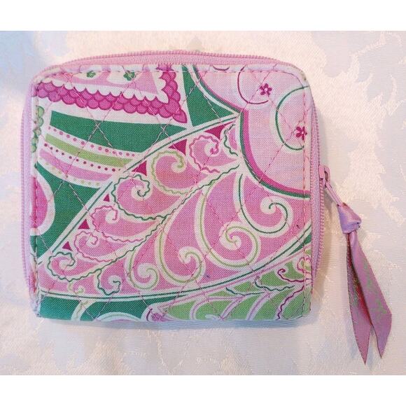 Vera Bradley Capri Melon Wallet Mini Trifold Pink - Picture 2 of 5